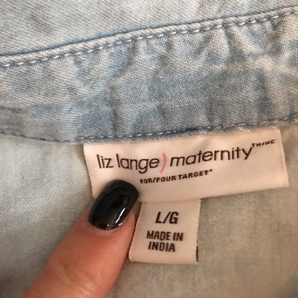 Chambray Maternity Top - Picture 2 of 3